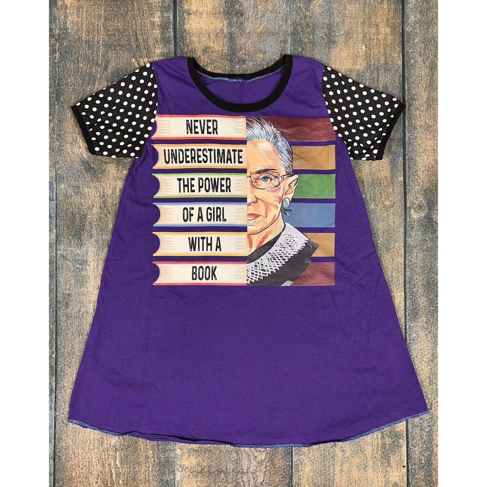 Jen Jac Designs 14/16 Never Underestimate The Power Of A Girl With A Book Dress